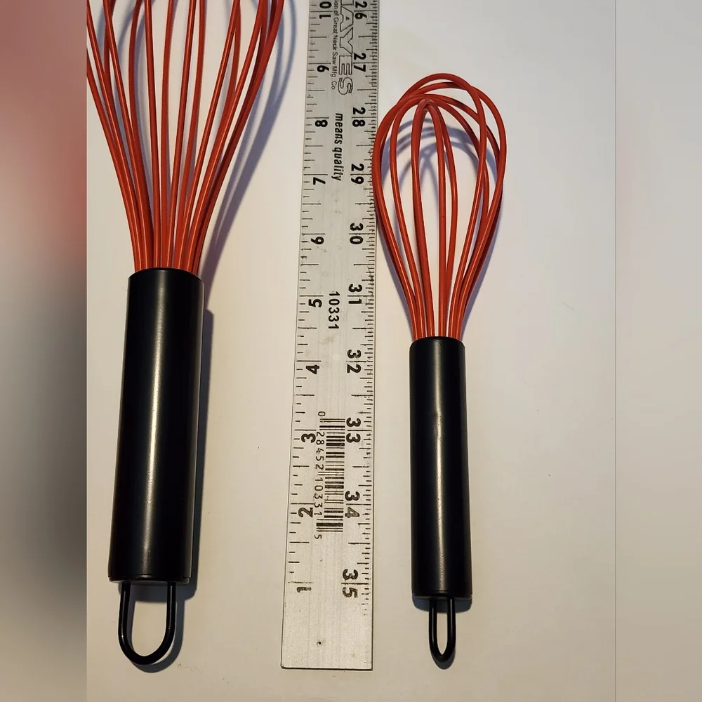 New Silicone Whisk Set Non Scratch Stainless Steel Heat Resistant 3‎ Piece TEEVA
